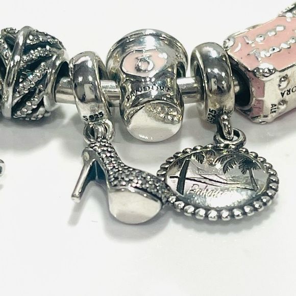 NWT Authentic PANDORA “Boss Babe” Themed Multi Charm Bracelet Rose Gold/Silver - Picture 6 of 15